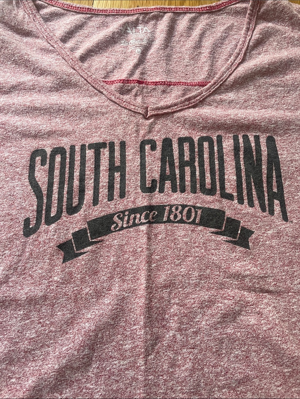 Vintage South Carolina UofSC Gamecocks Tee - Garnett Acid Wash Women’s Top